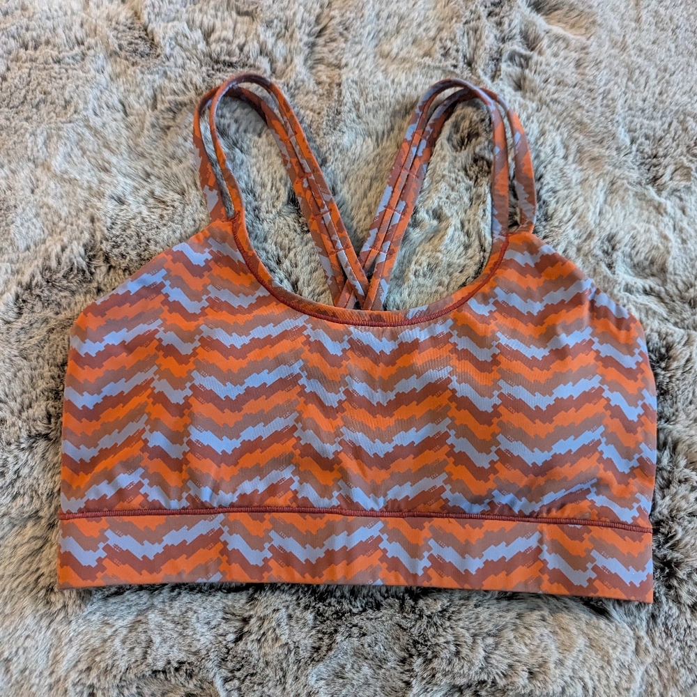 Janji Orange & Light Blue Zigzag Sports Bra